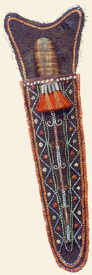 Huron Quilled Neck Knife Case Circa 1780